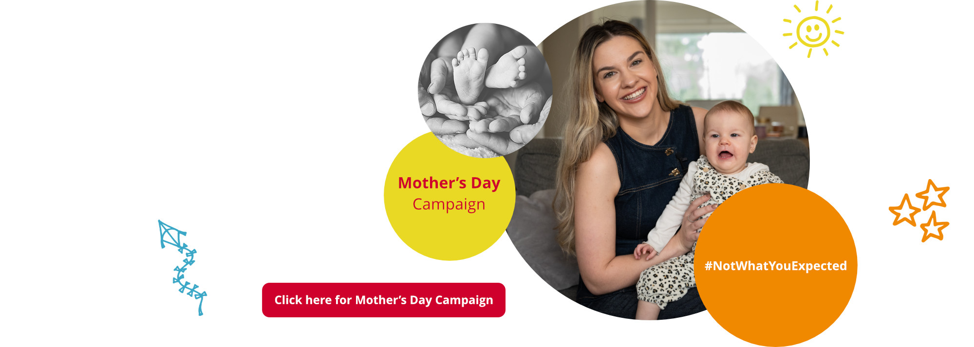 Mother's Day Campaign - #NotWhatYouExpected - Click here for Mother's Day Campaign